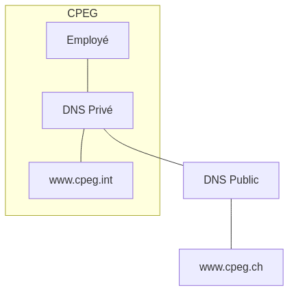 Architecture fictif avec un DNS Privé